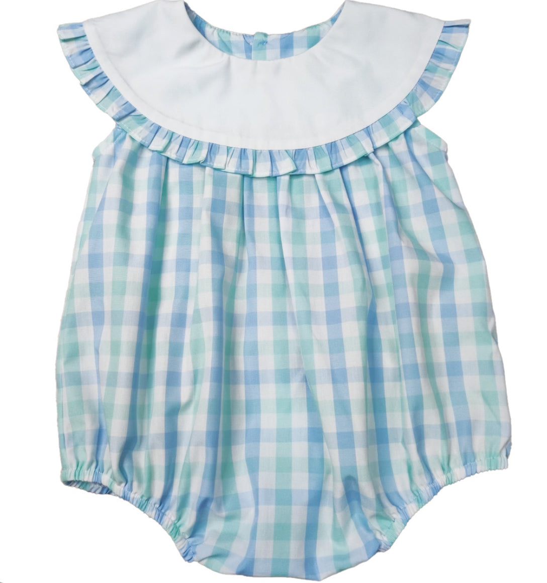 Aqua Plaid Girl’s Bubble