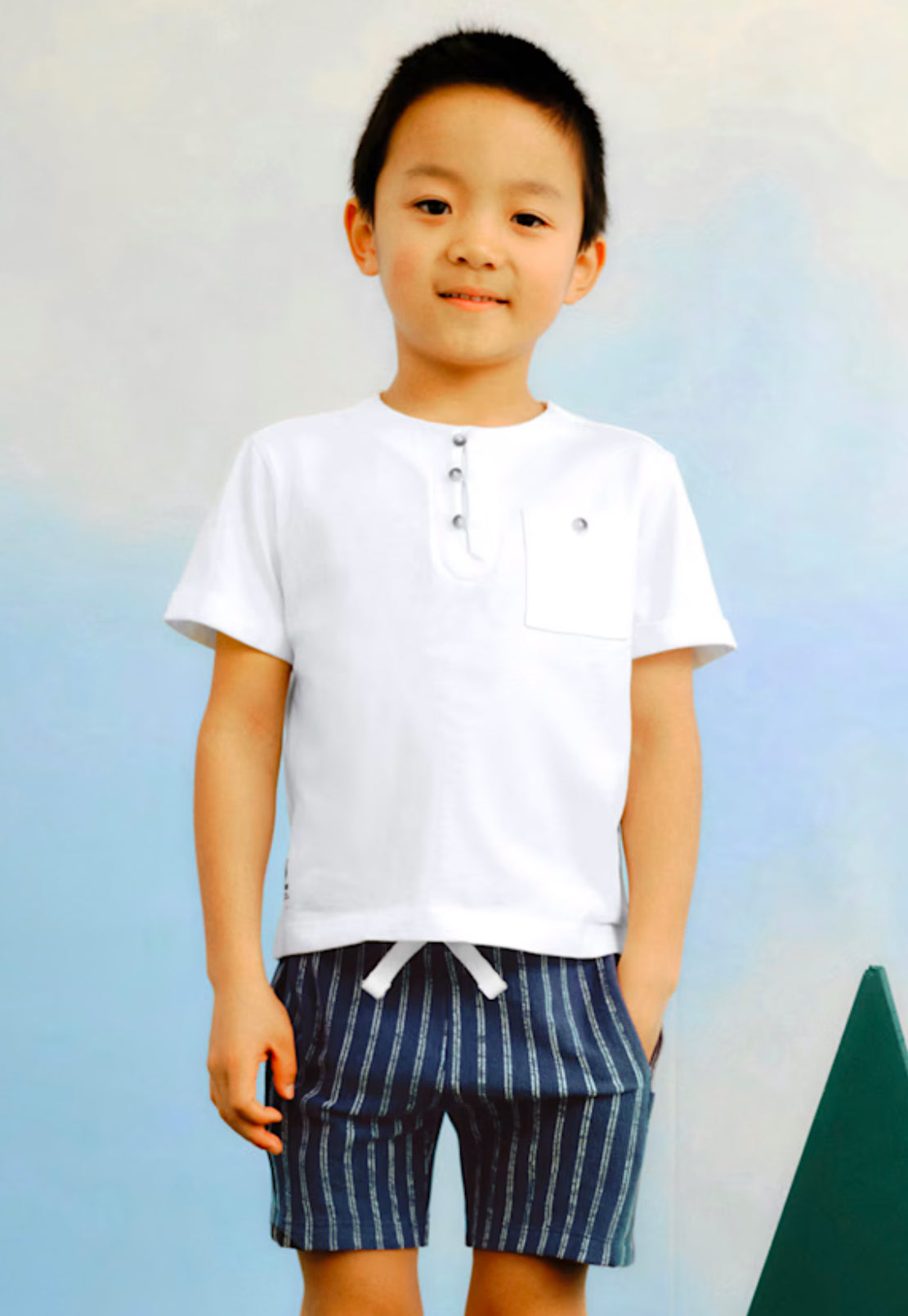 Boys Striped Shorts and T-Shirt Set