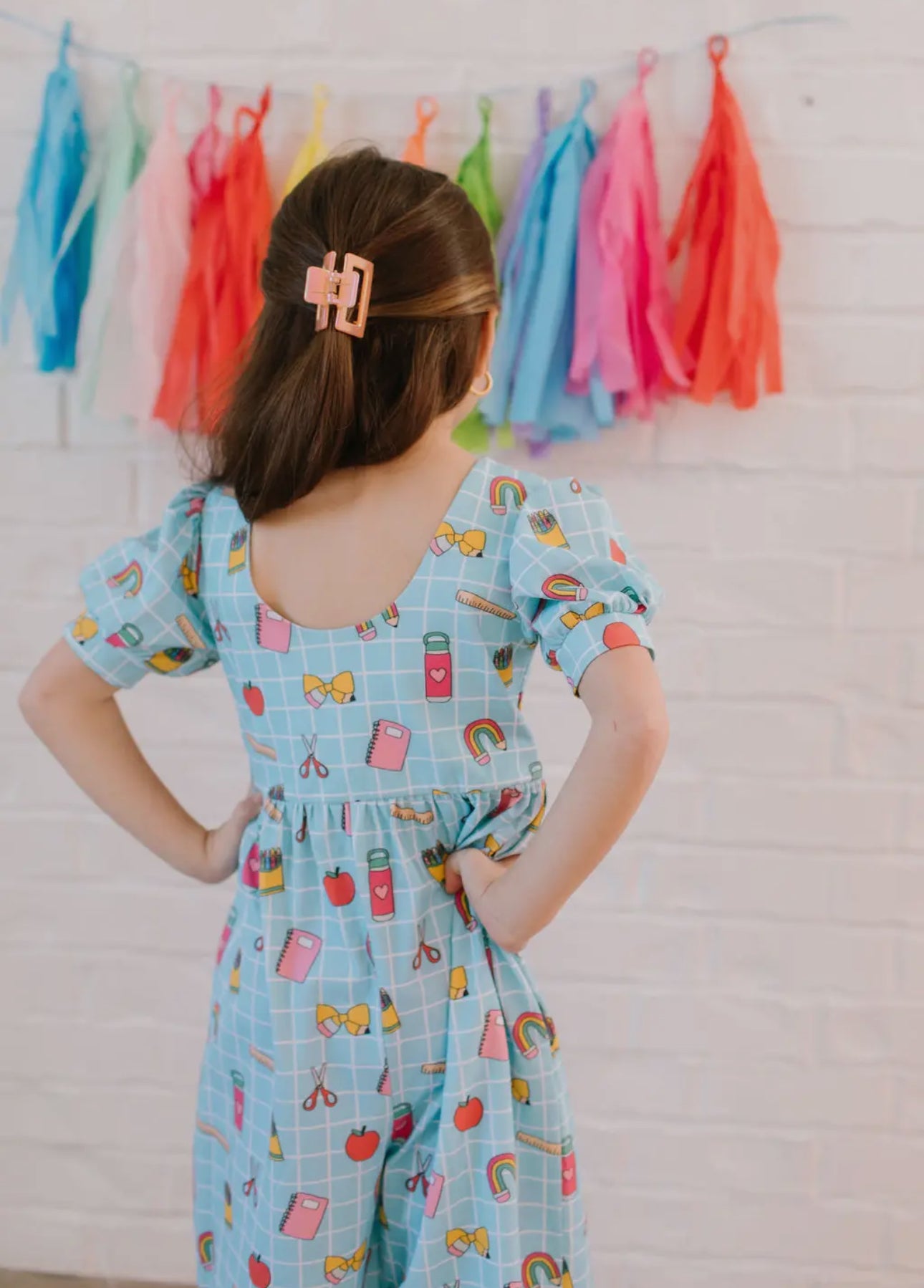 Puff Leggy Romper in Back to School