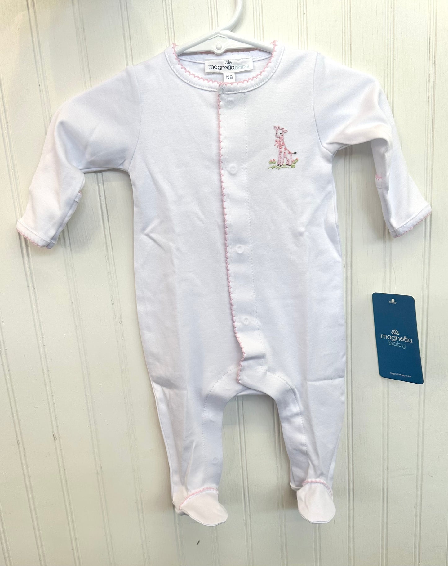Vintage Giraffe Pink Footie