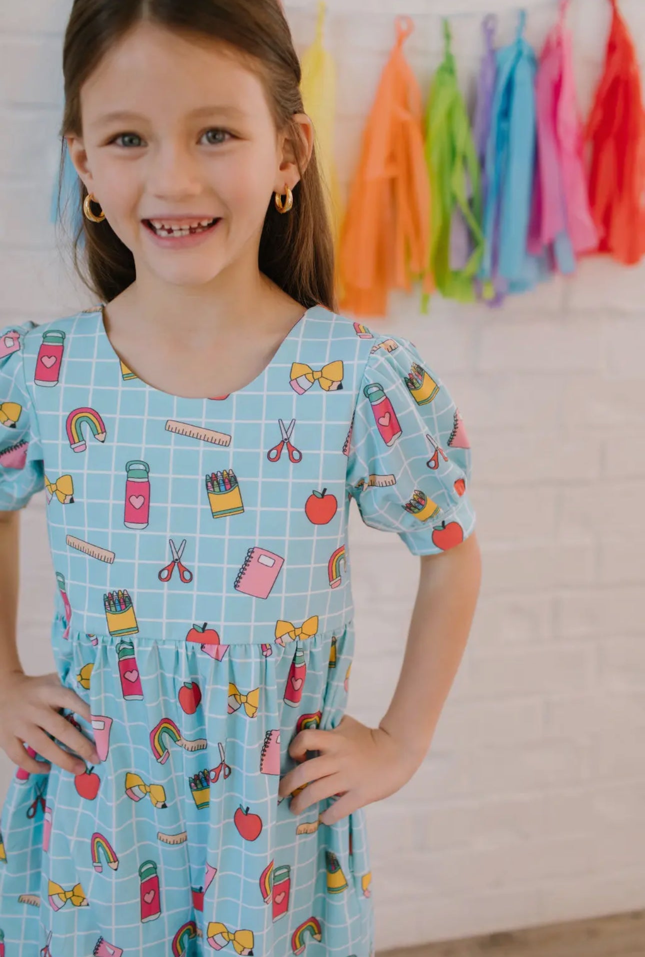 Puff Leggy Romper in Back to School