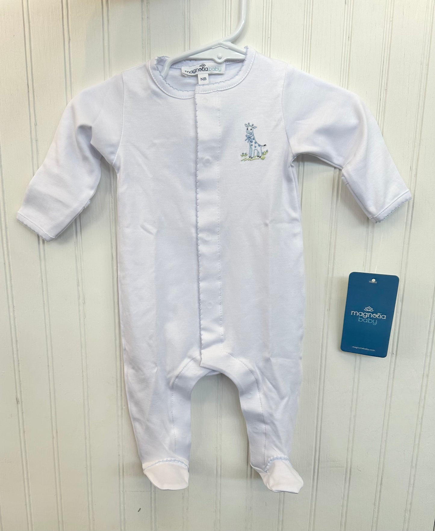 Vintage Giraffe Light Blue Footie