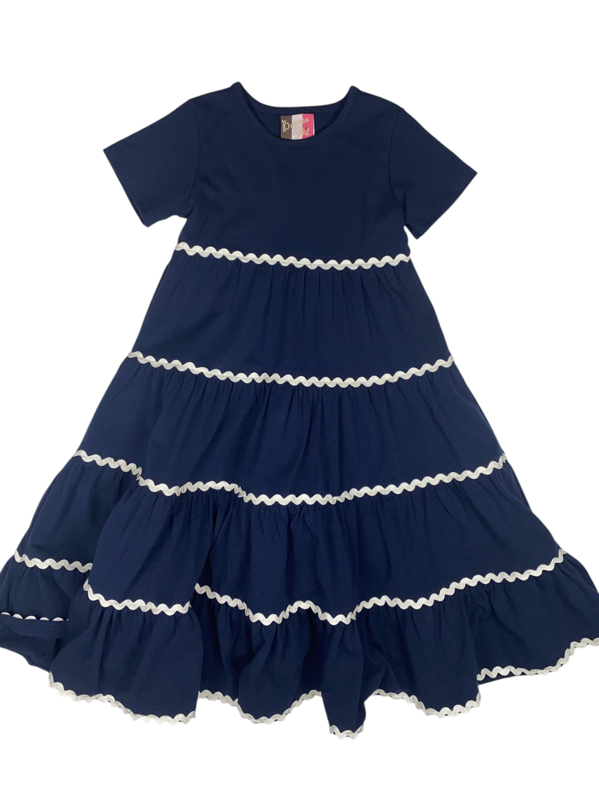 Maxi Ric Rac Dress- Navy