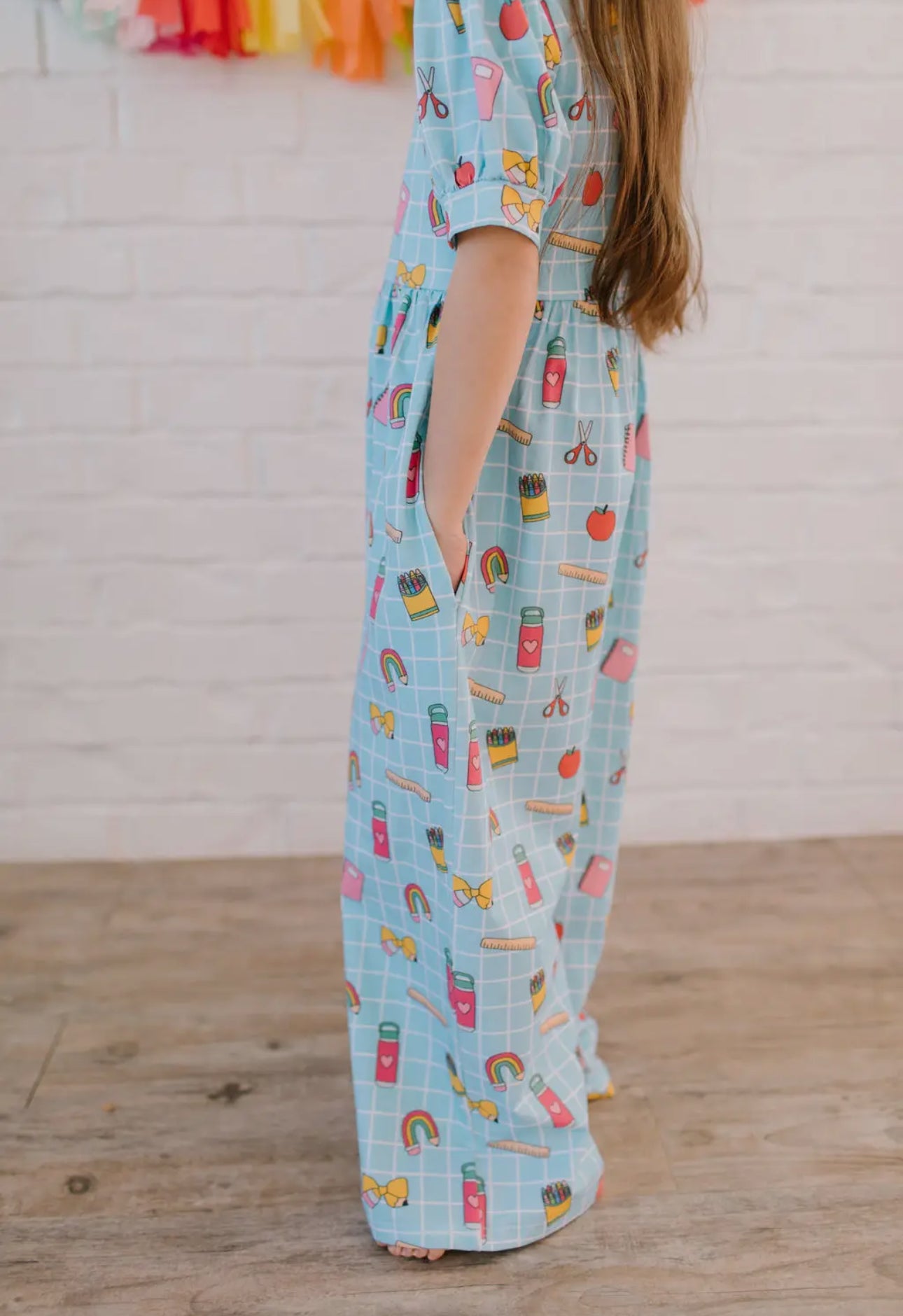 Puff Leggy Romper in Back to School