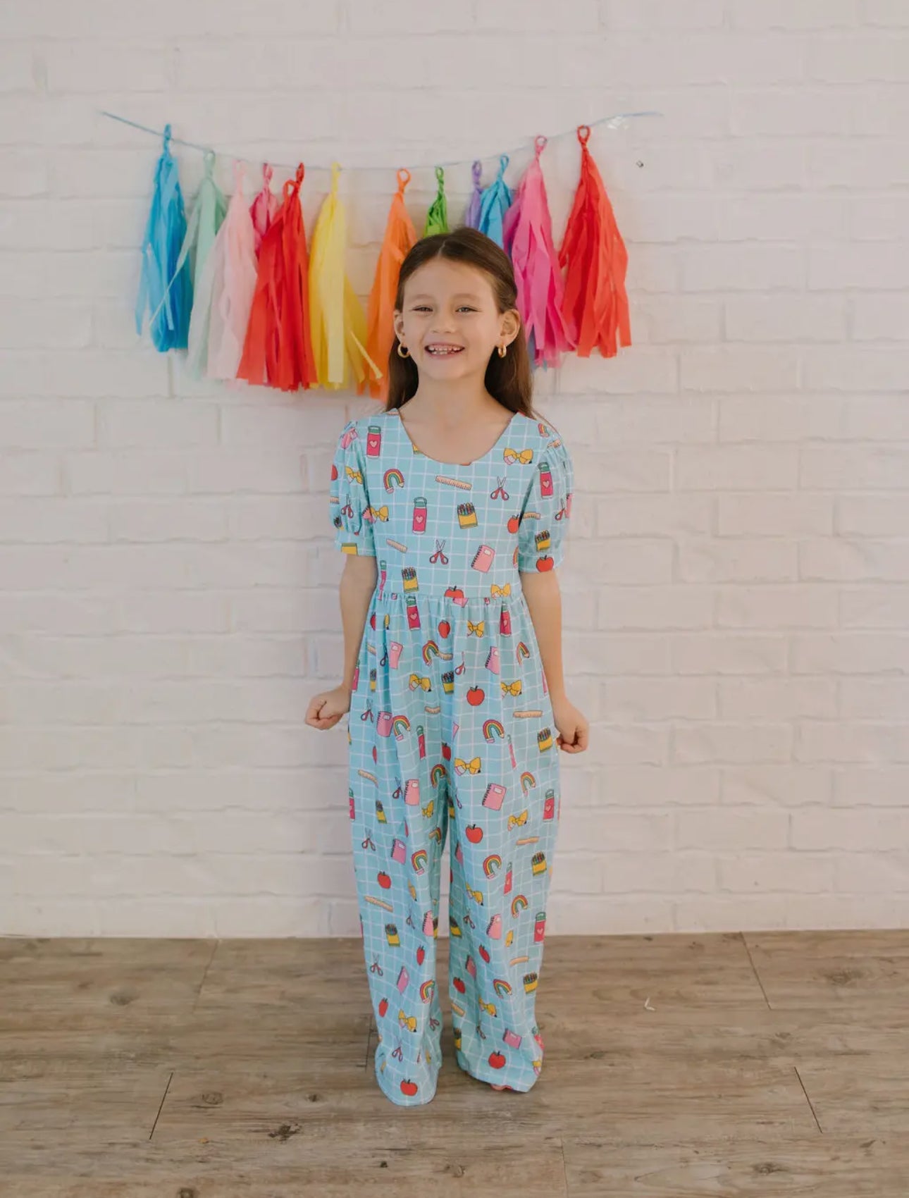 Puff Leggy Romper in Back to School