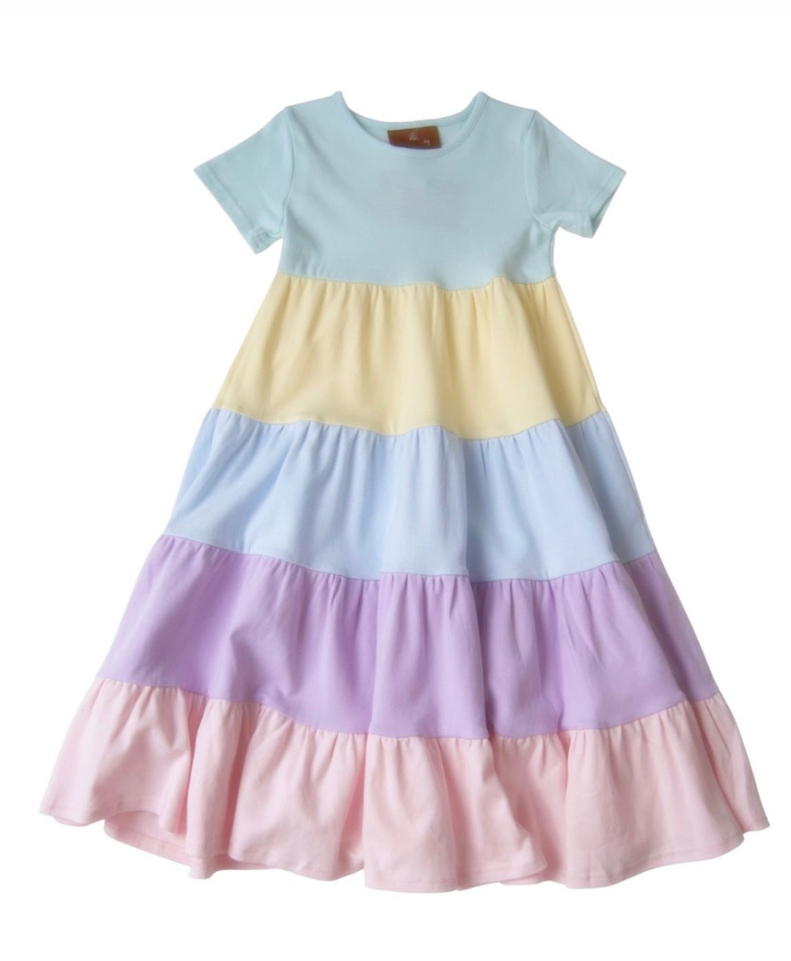 Pastel Colorblock Maxi Dress