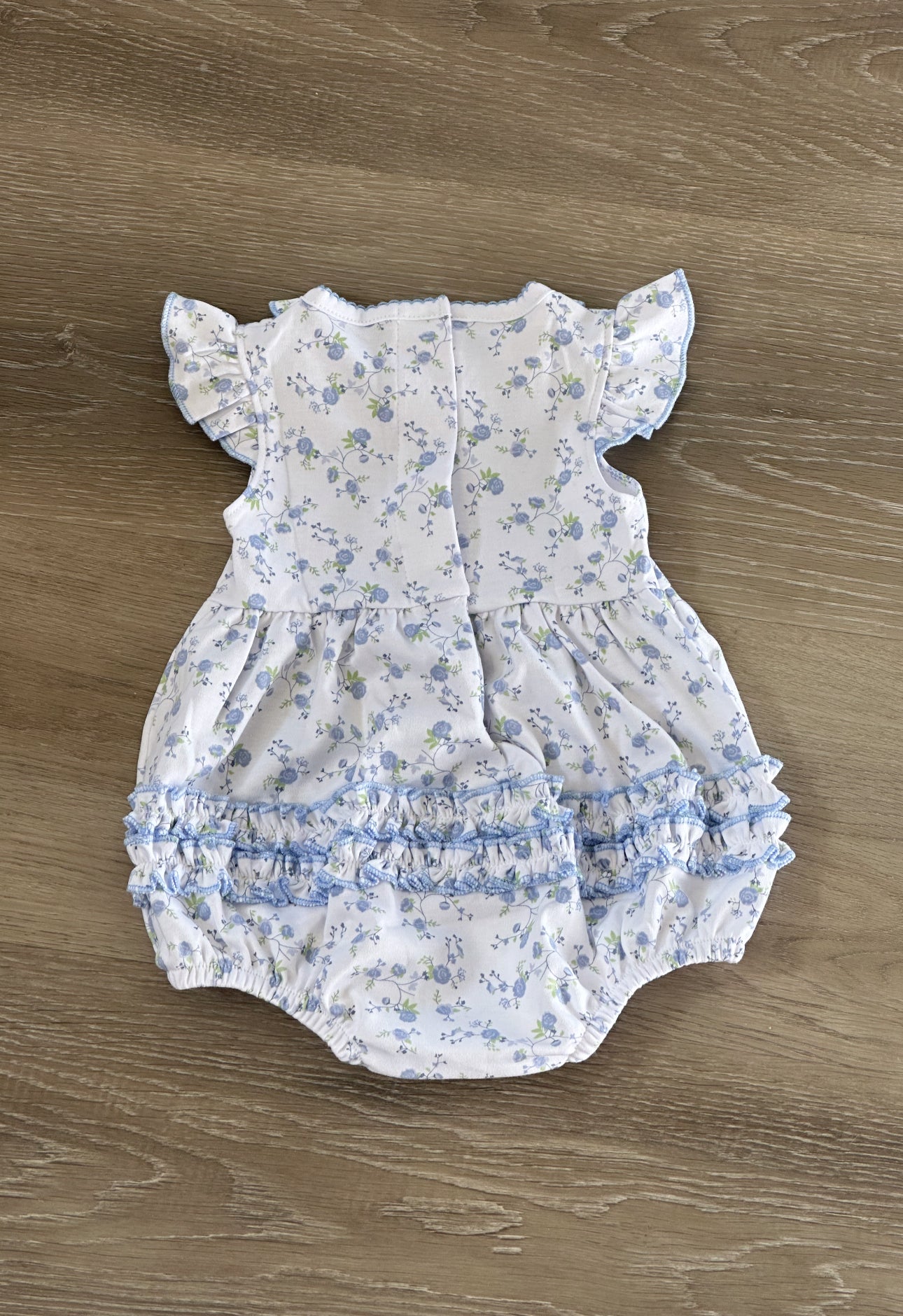 Skylar's Classics Sky Blue Printed Ruffle Flutters Bubble