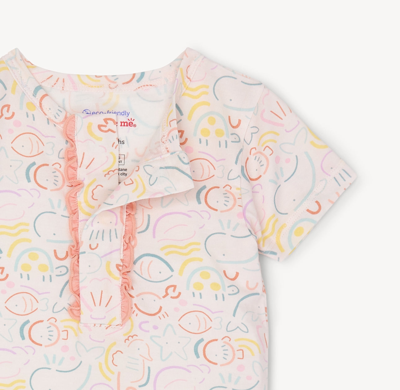 So-Fish-Ticated Modal S/S Short PJ with Ruffle