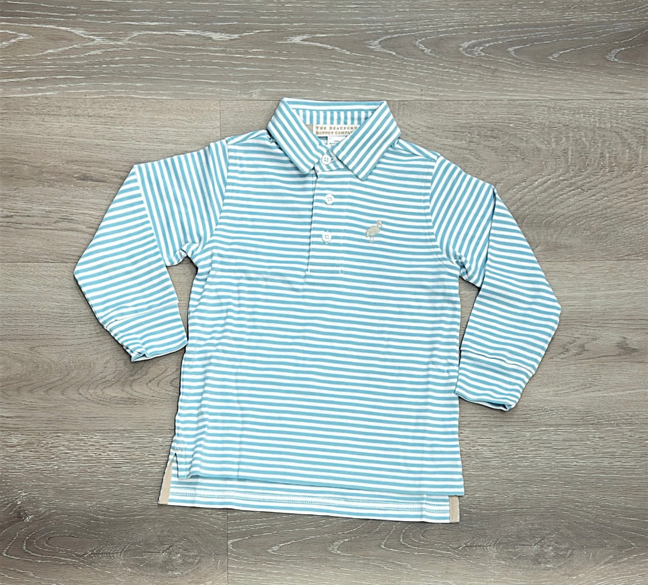 Prim and Proper Polo L/S-Barrington Blue Stripe/Keeneland Khaki