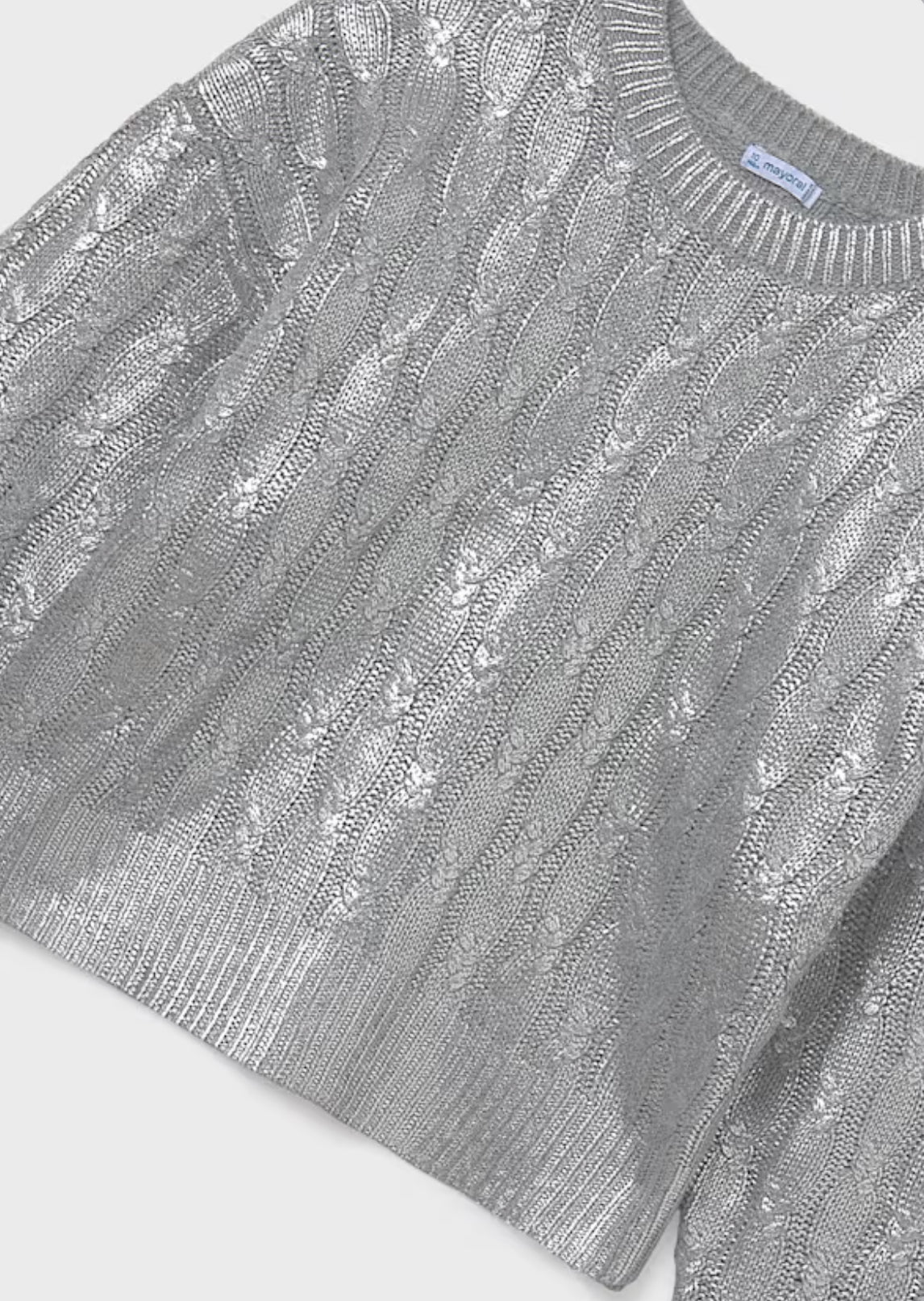 Girl Knit Sweater-Silver