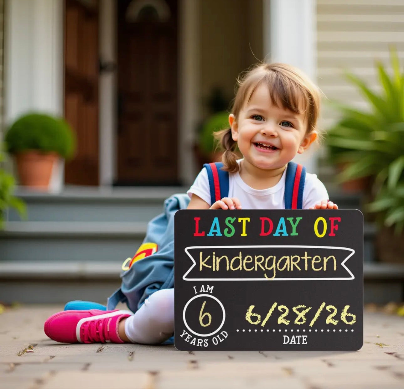 First and Last Day of School Photo Sharing Chalkboard Signs