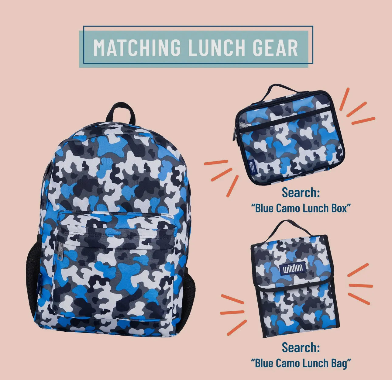 Blue Camo Backpack 16in
