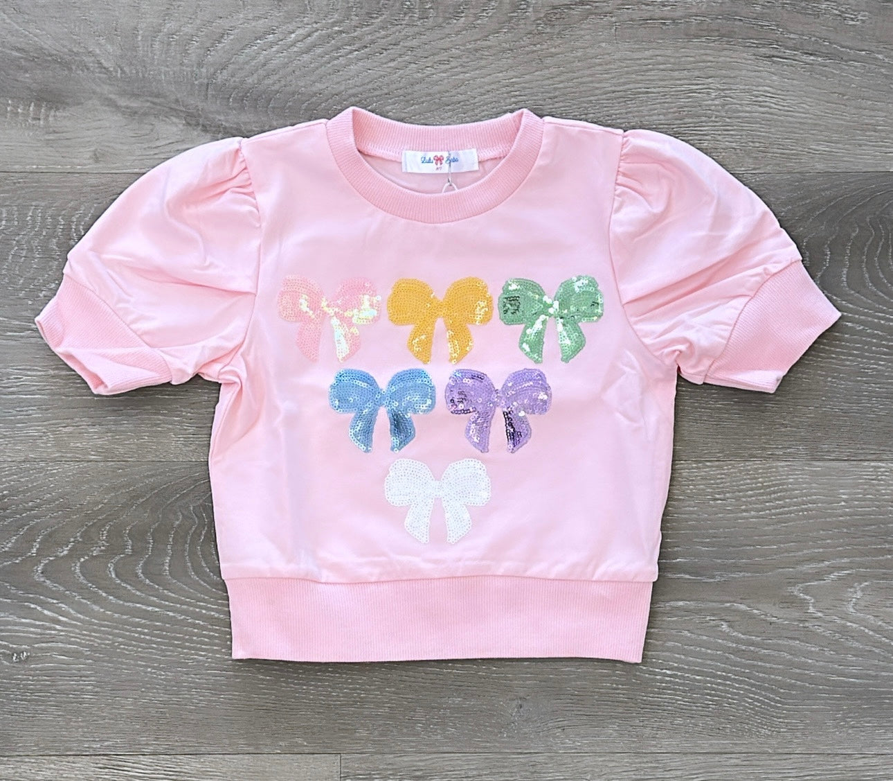 Bows Sequin Puff Sleeves