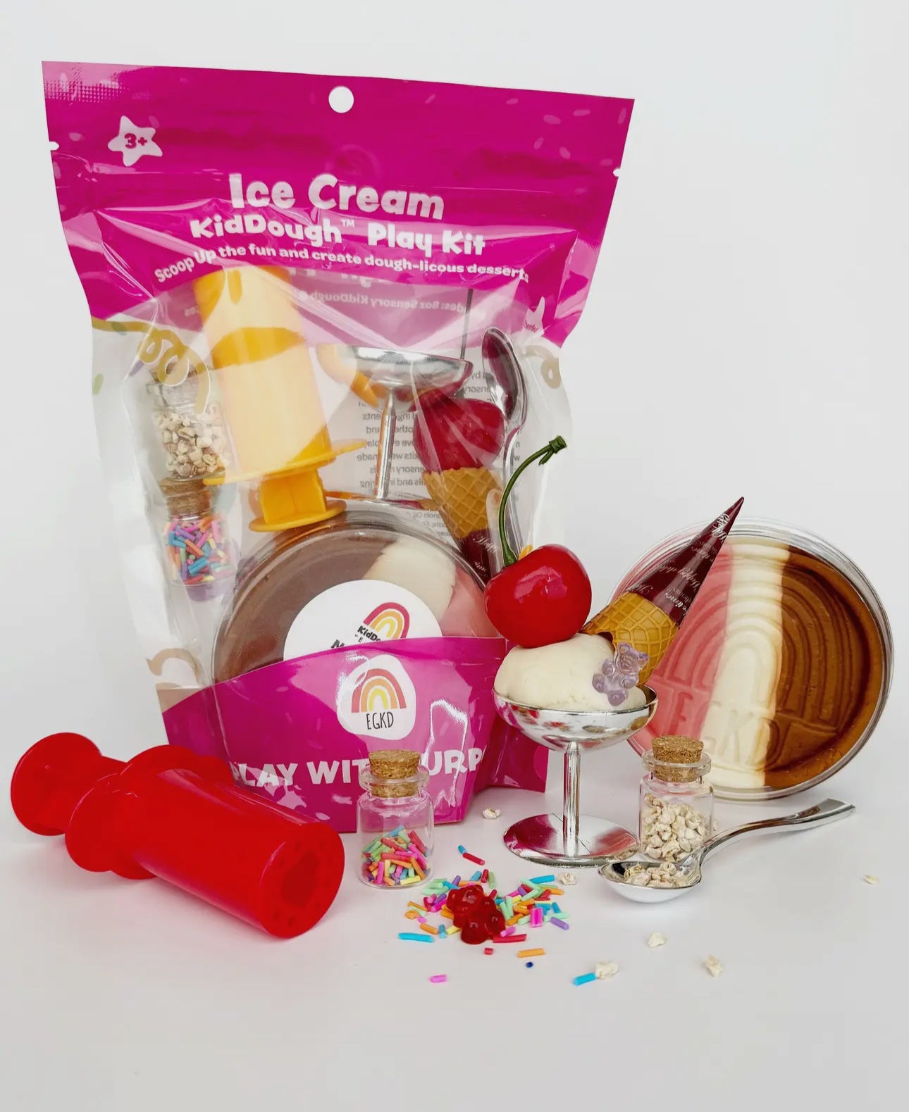 Ice Cream KidDoughs Play Kit (Neapolitan)