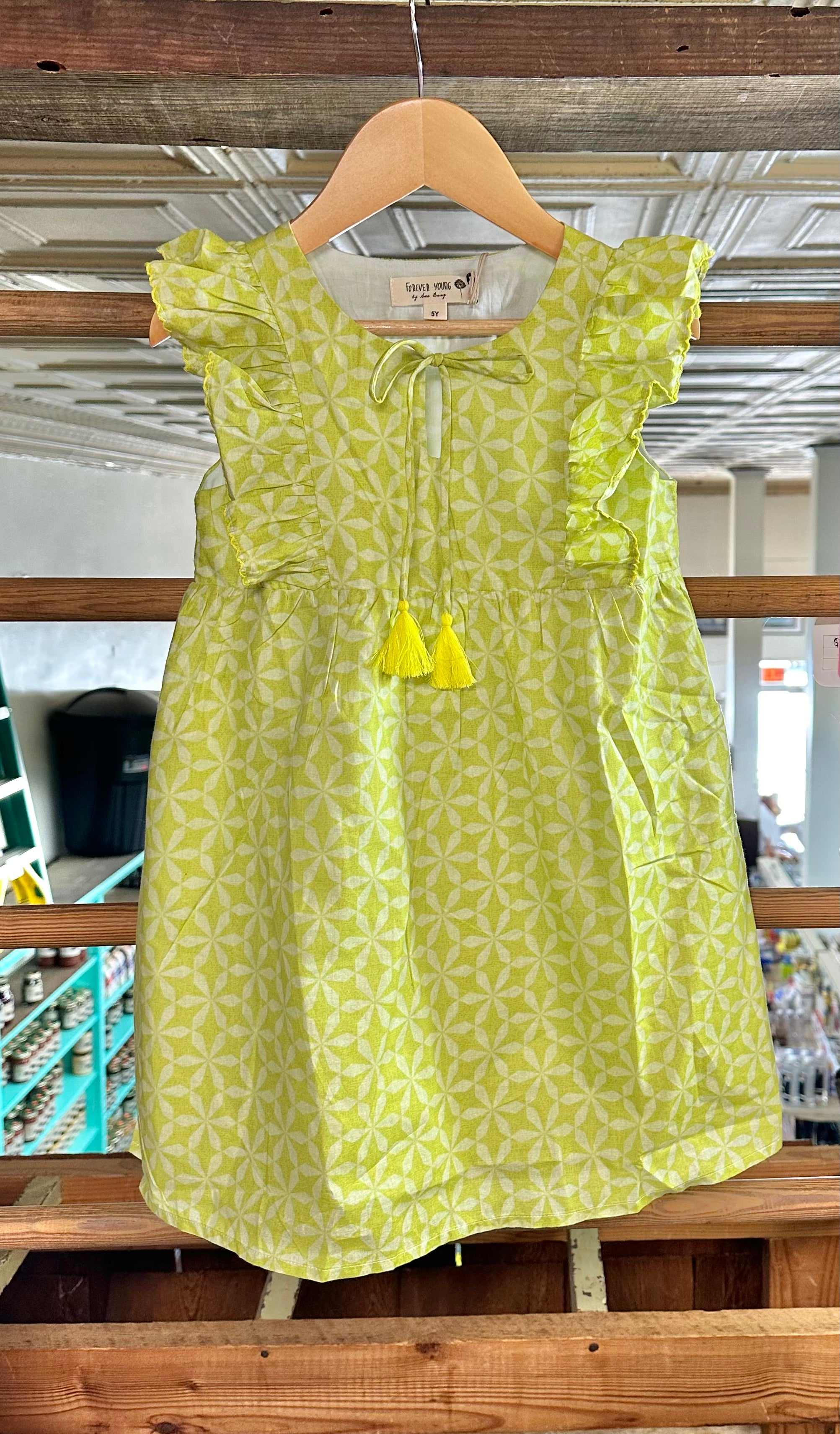 Ruffle Lime Green Dress Mae Belles Boutique-882 Ruffle Lime Green Dress Mae Belles Boutique-882