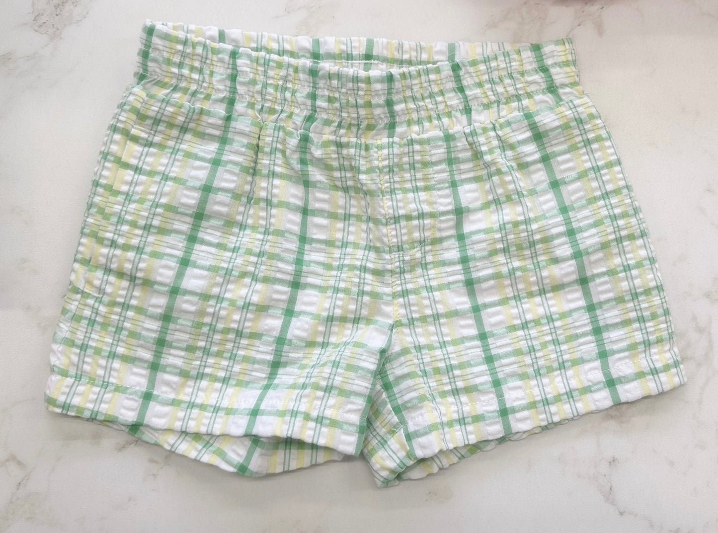 Sheffield Shorts, Seersucker-Gibson Island Green and Lake Worth Yellow Seersucker/Gibson Island Green
