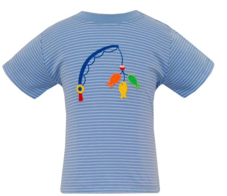 FISHING LURES - Periwinkle Blue Stripe Boy's T-shirt