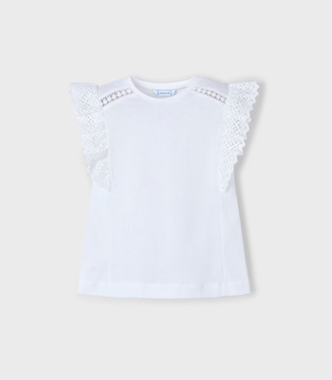 White Crochet Detail Tshirt