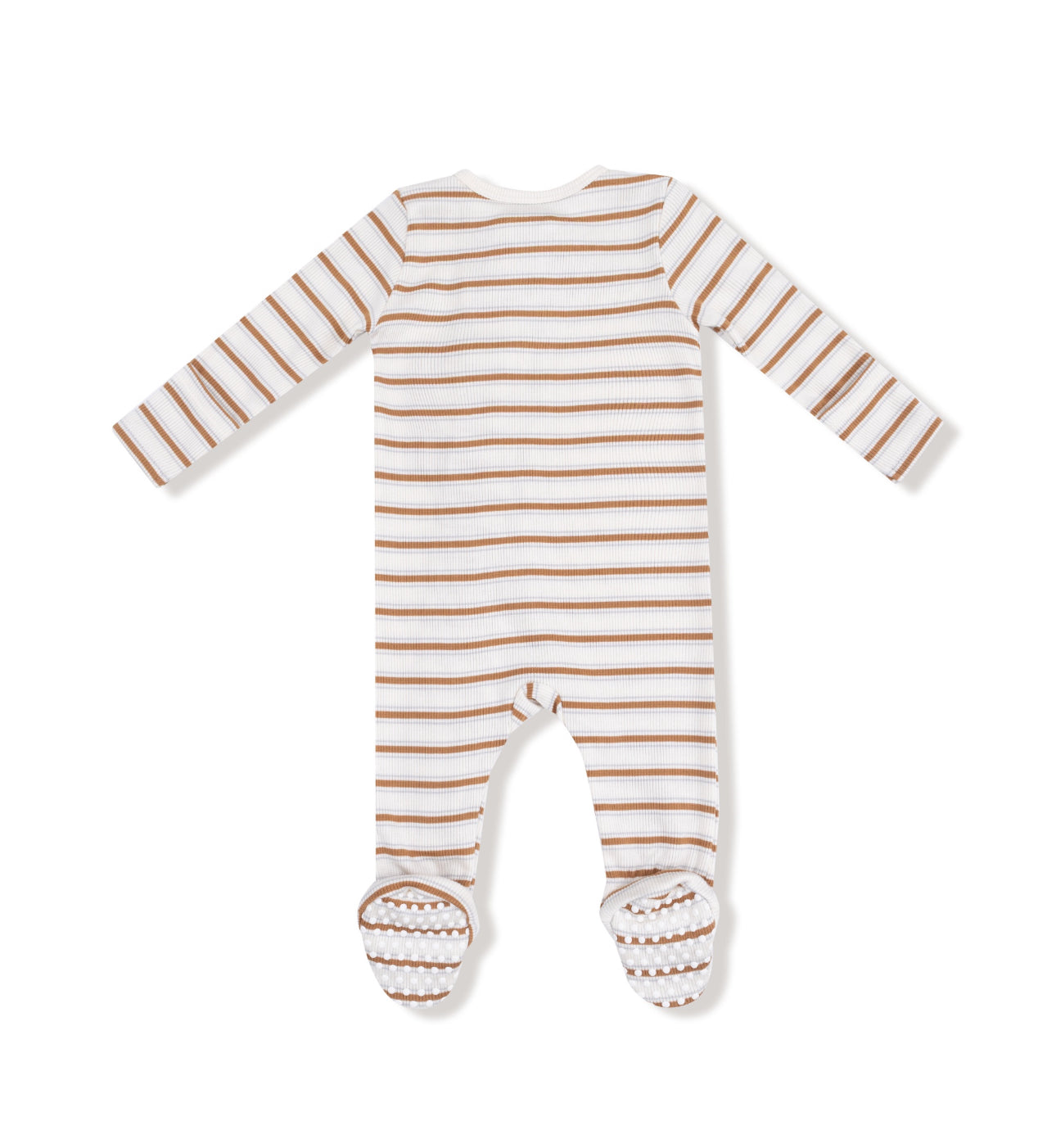 Vintage Stripe-Brown- 2 Way Zipper Footie