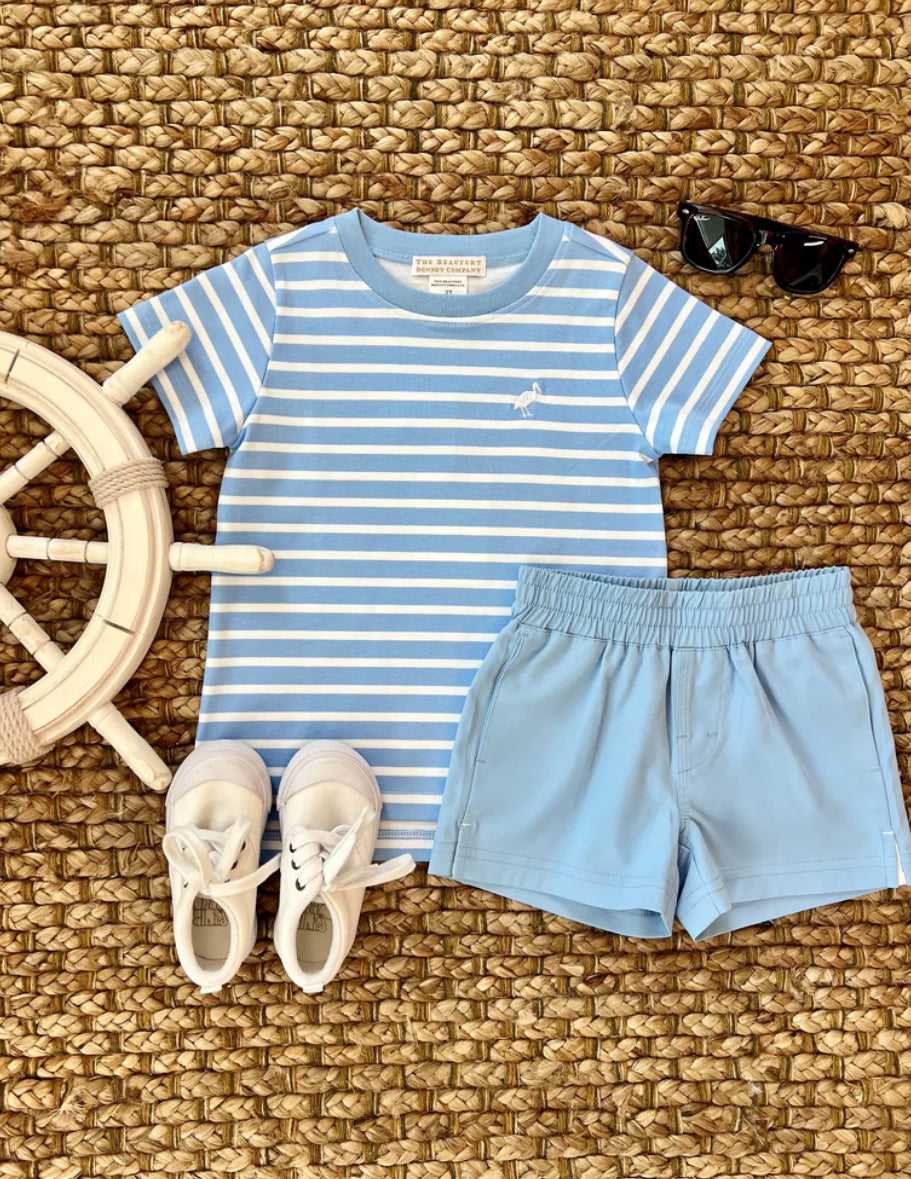 Carter Crewneck-Sarasota Sky Stripe/Worth Ave White