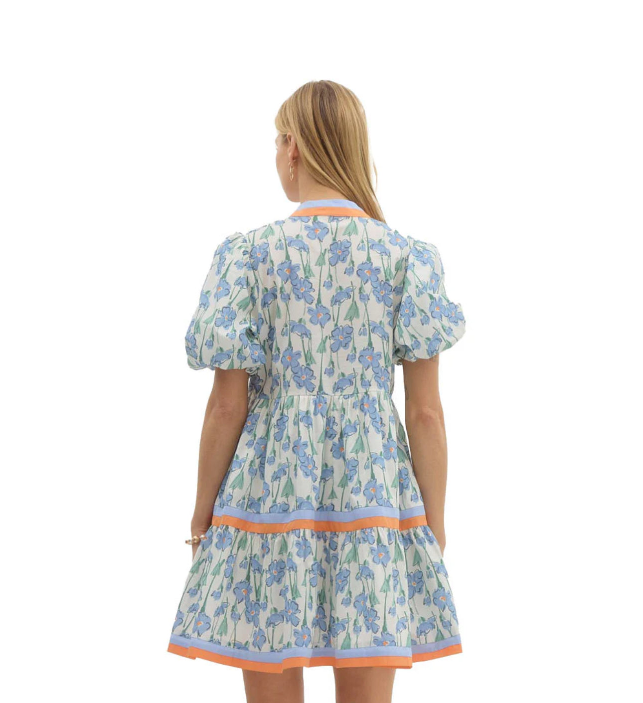 Blue Floral Print Dress