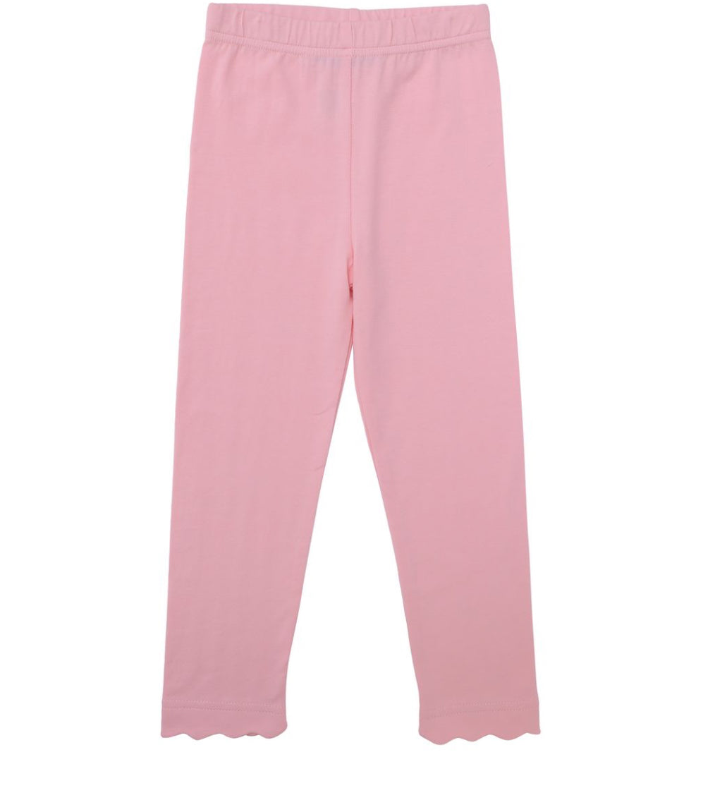 Scallop Leggings- Light Pink