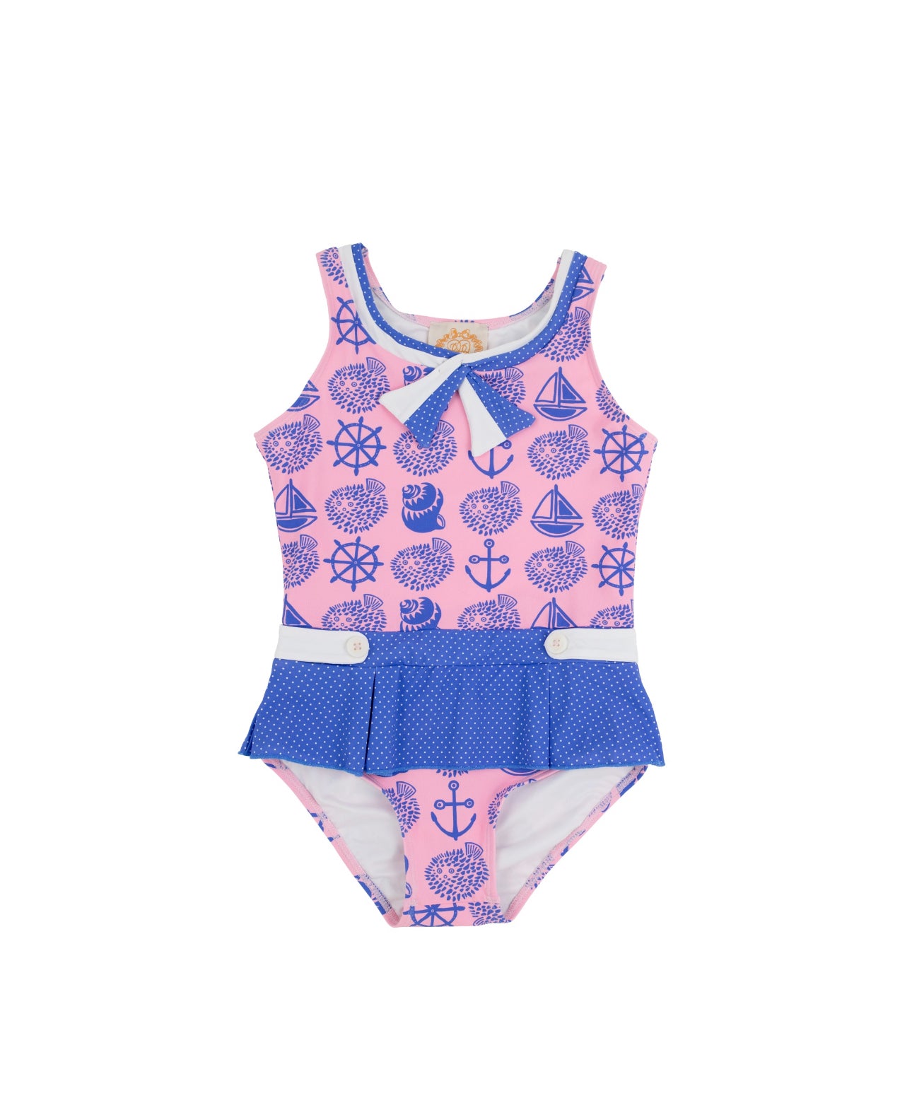 Bridgehampton Bathing Suit- Wilmington Waters (Pier Party Pink)/Rockefeller Royal Micro Dot
