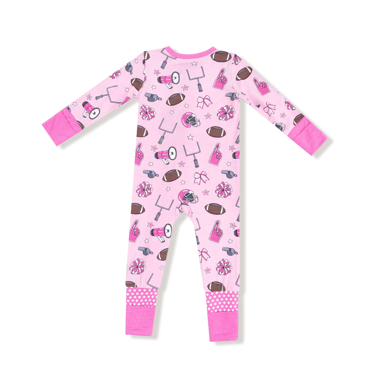 Pink Game Day-2 Way Zipper Romper