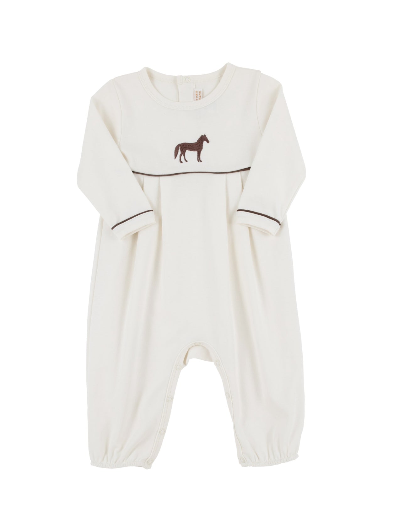 Long Sleeve Bradford Romper-Palmetto Pearl/Gray Bay Brown/Horse