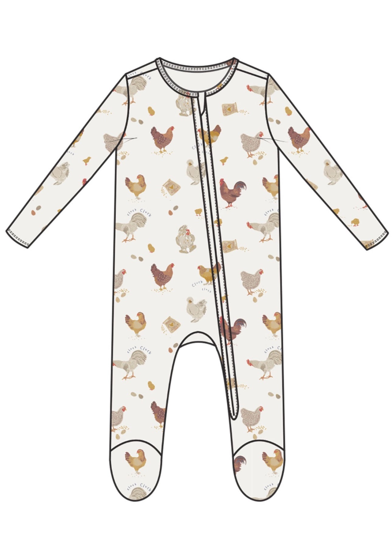 Collector Chickens-2 Way Zipper Footie