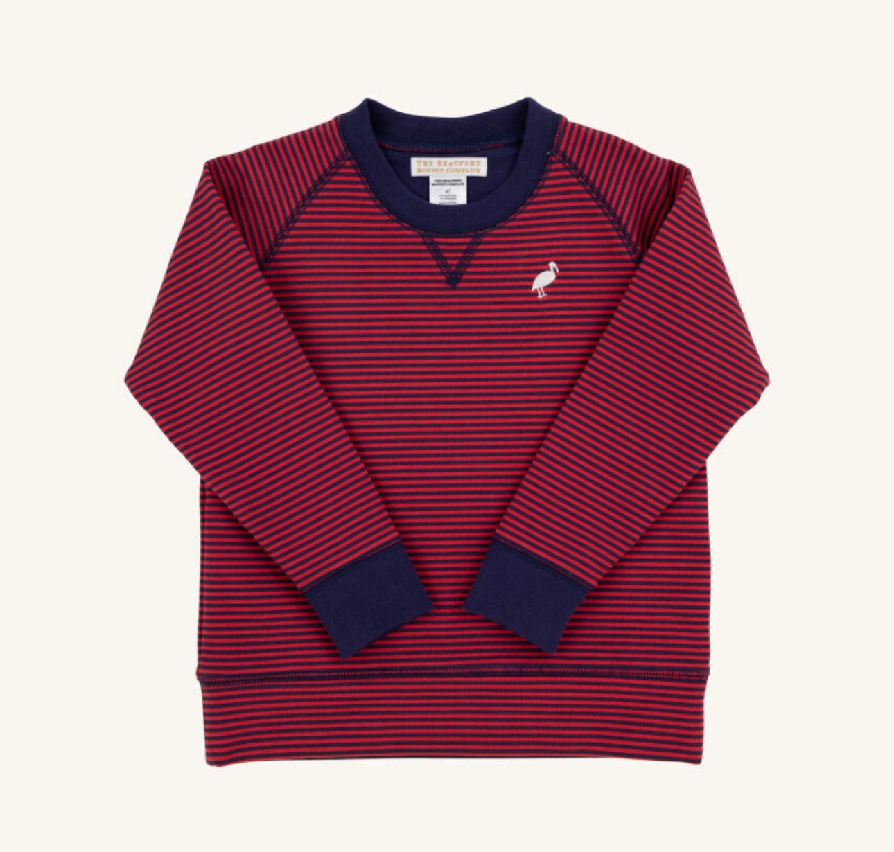 Cassidy Comfy Crewneck Boys- Richmond Red and Nantucket Navy Stripe/Nantucket Navy