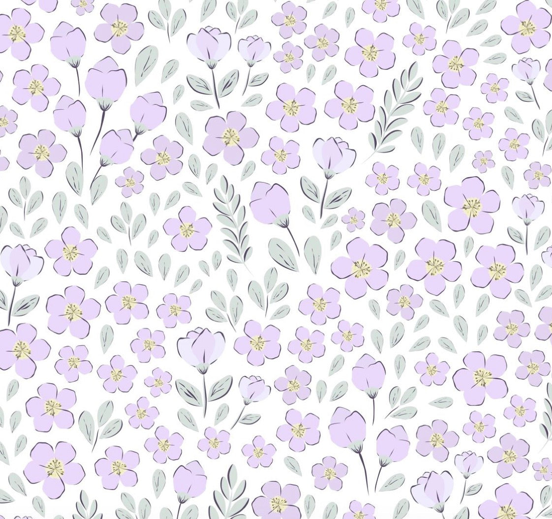 Avery Purple Smocked Floral Bubble