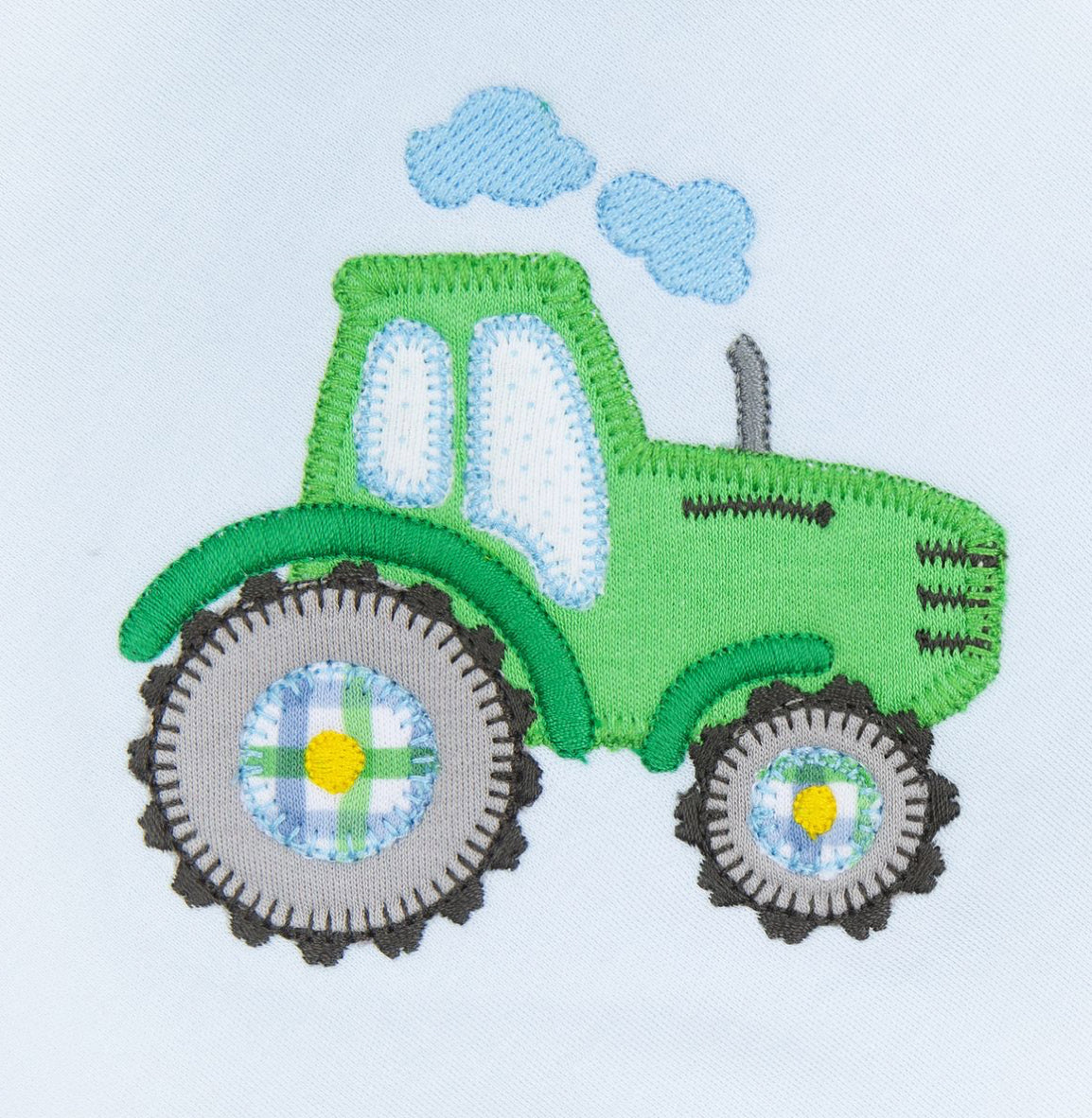 Tractor Tales Applique Light Blue S/less Diaper Cover Set