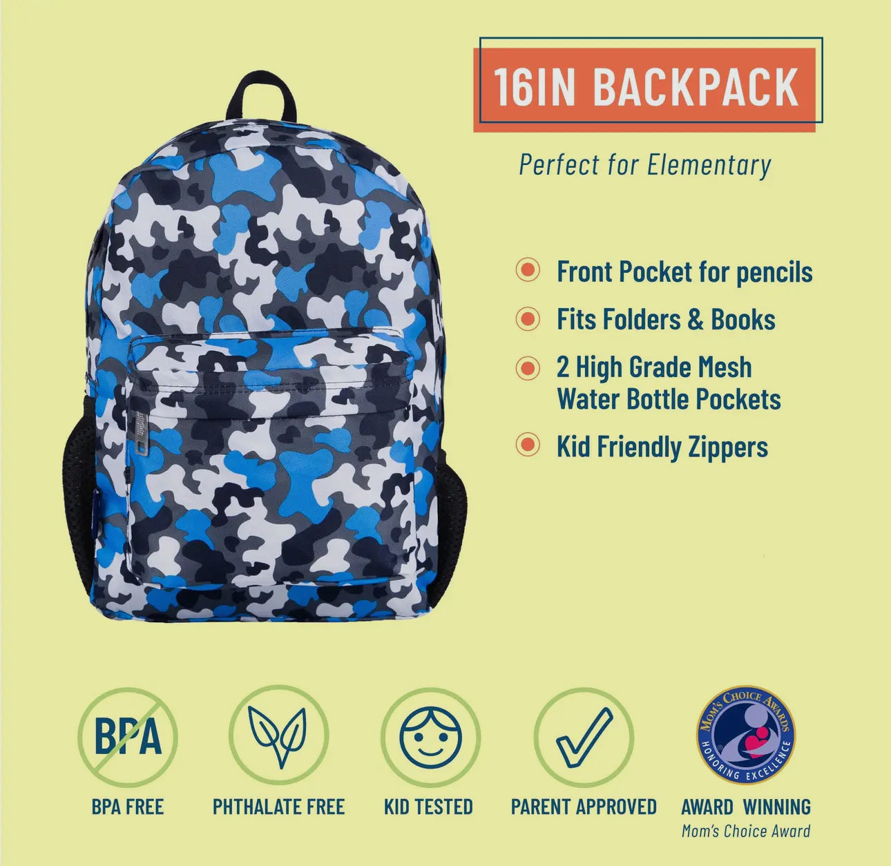 Blue Camo Backpack 16in