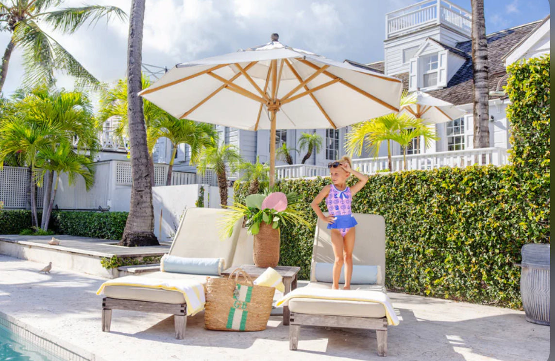 Bridgehampton Bathing Suit- Wilmington Waters (Pier Party Pink)/Rockefeller Royal Micro Dot