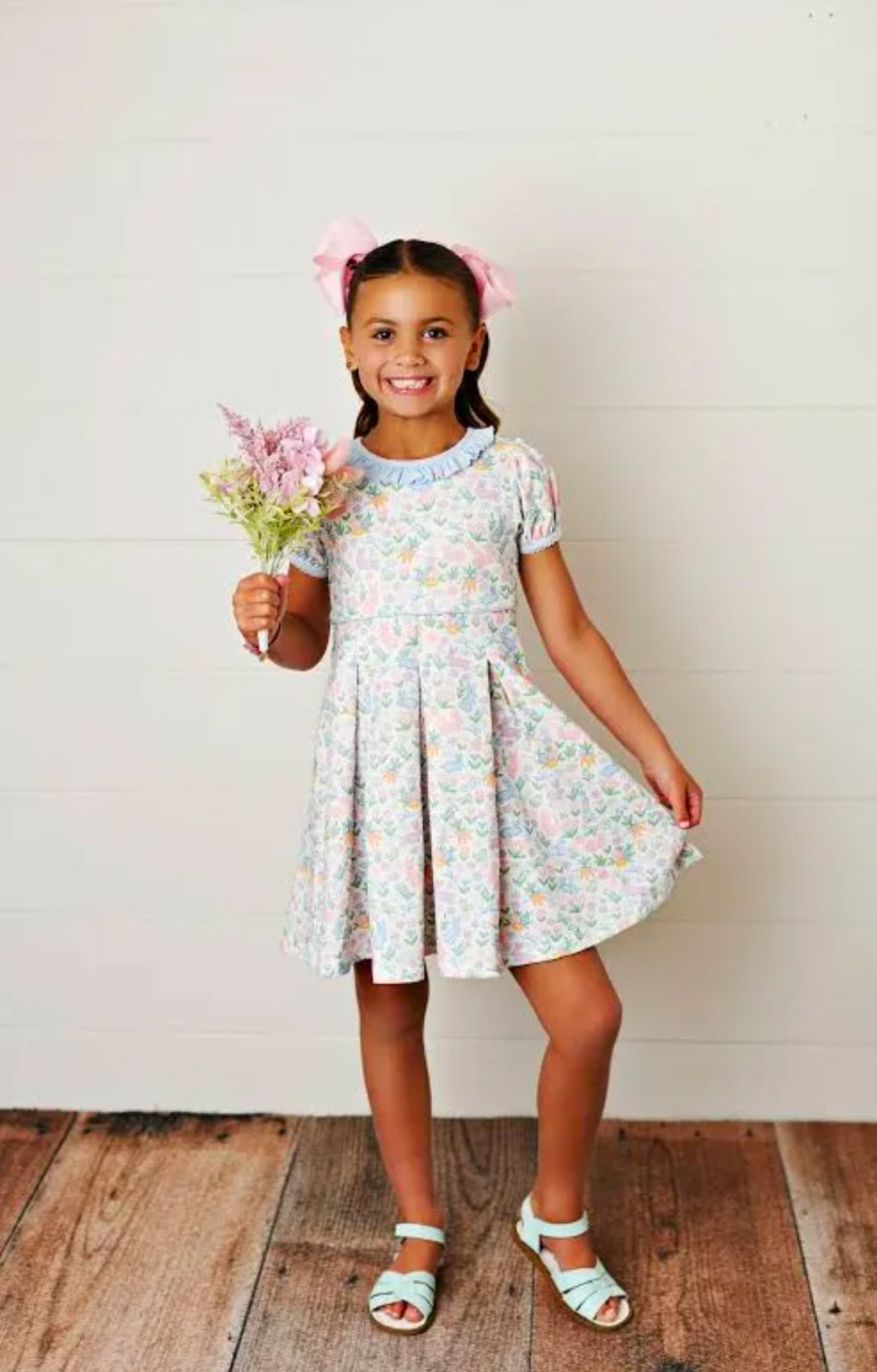 Bunny Print Pleat Dress