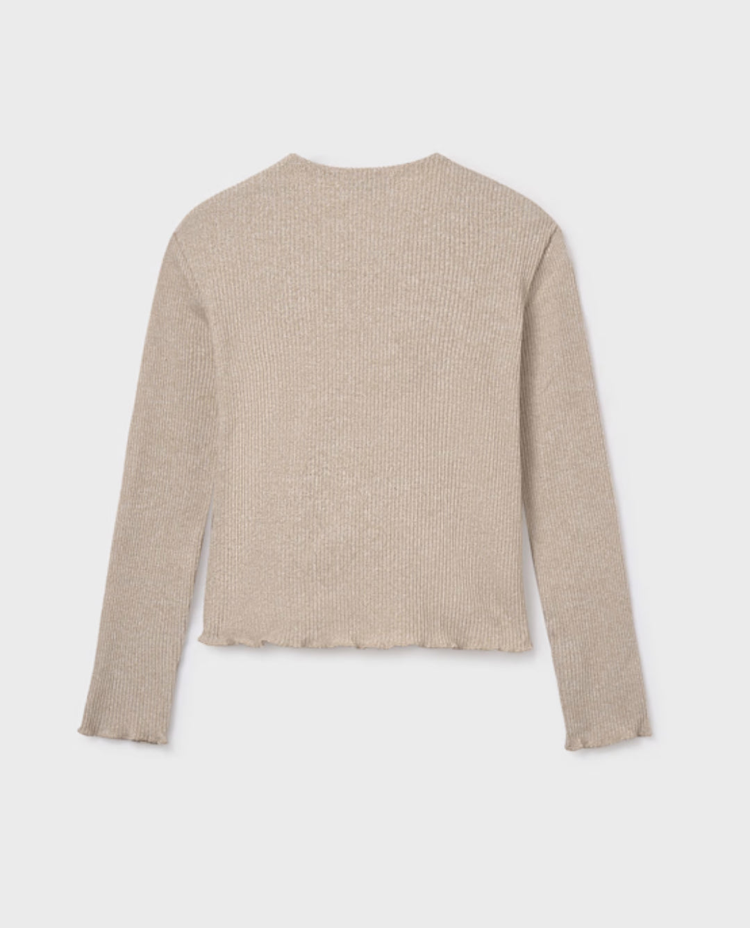 Girl Rib Knit Top-Sesame Heather