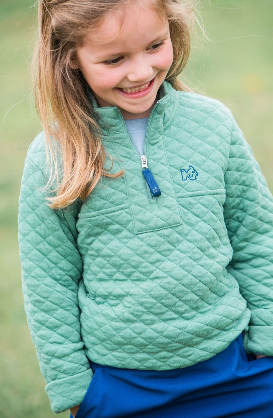 Boys Quilted Zip Pullover