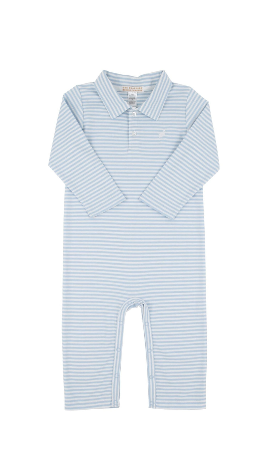 LS Sir Proper’s Romper - Beale Street Blue Stripe/Worth Ave White