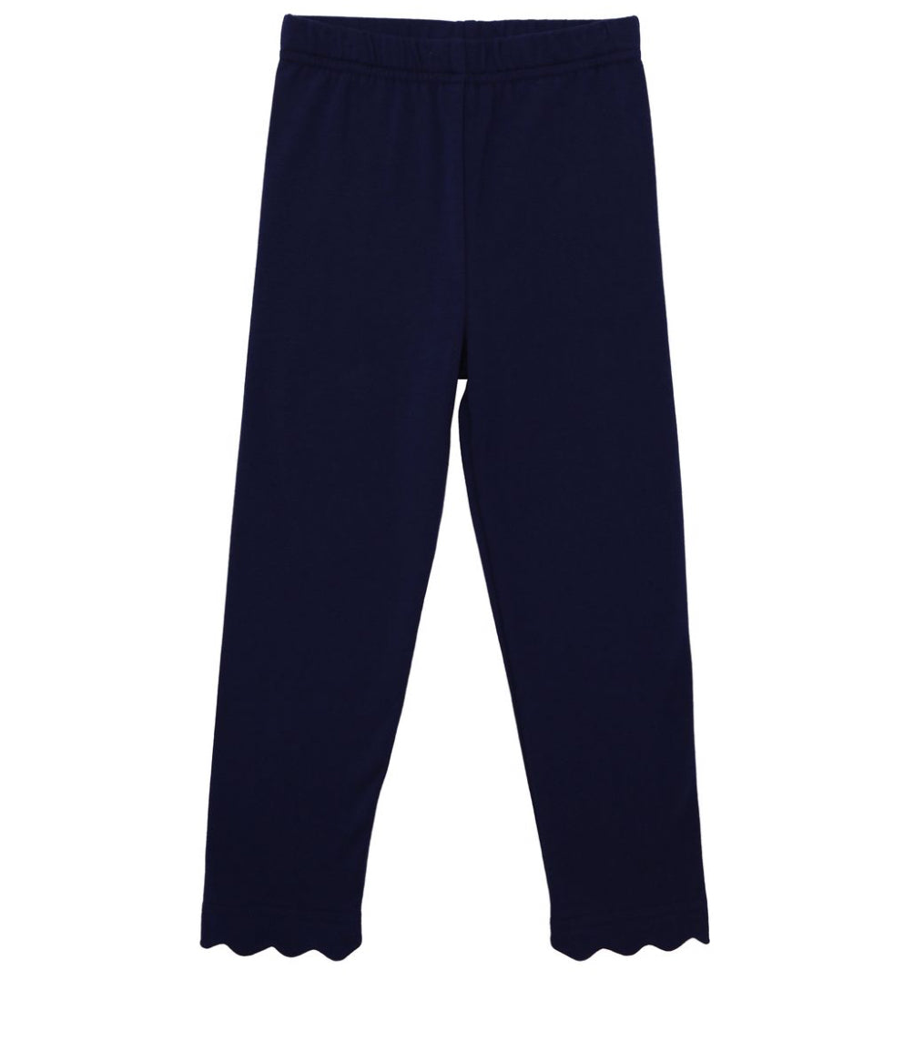 Scallop Leggings- Navy