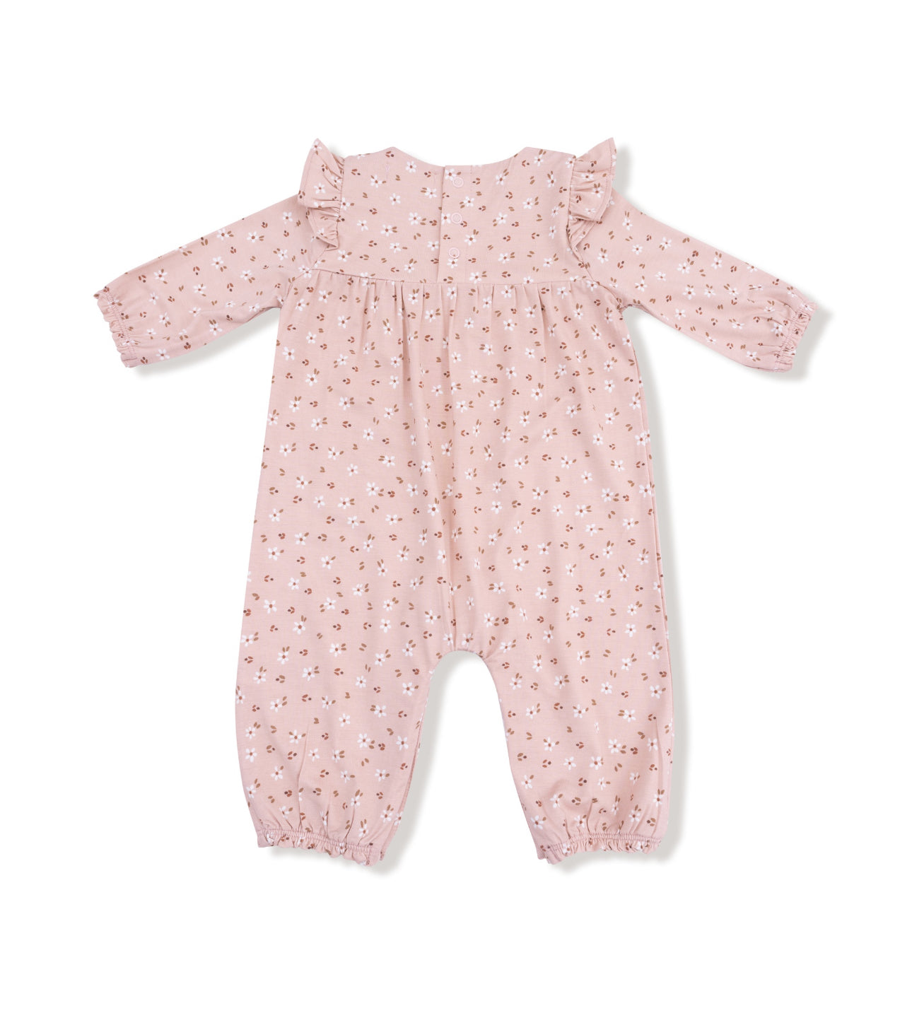 Carrie Floral Pink Pink Bamboo -Ruffle Sleeve Romper