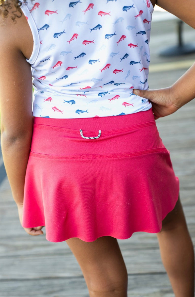 Girls' Tennis Twirl Skort- Watermelon