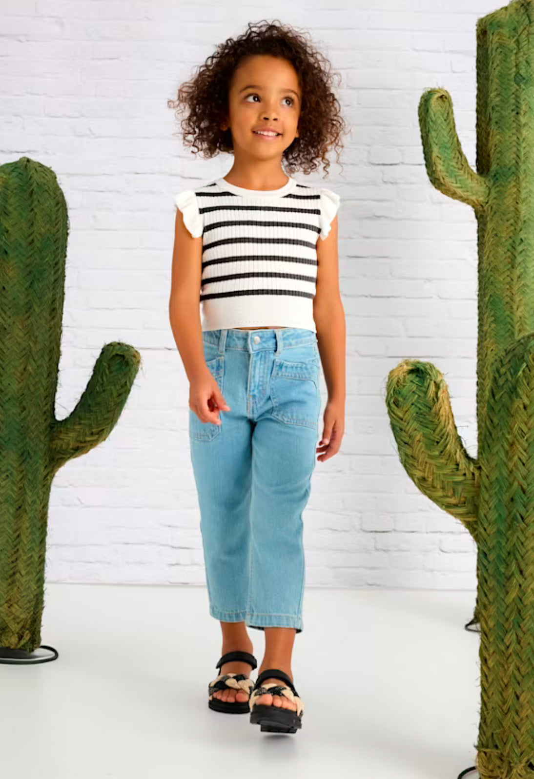 Girl Ribbed Knit Top