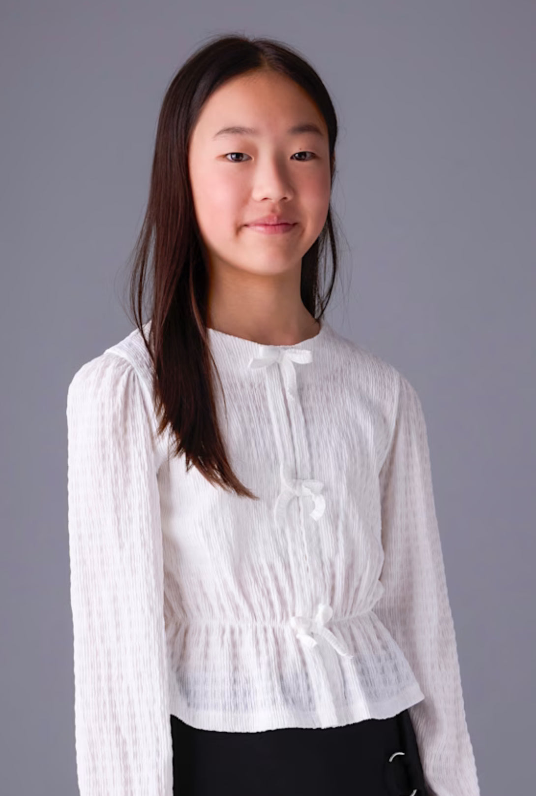 Girl Bow Top- Cream