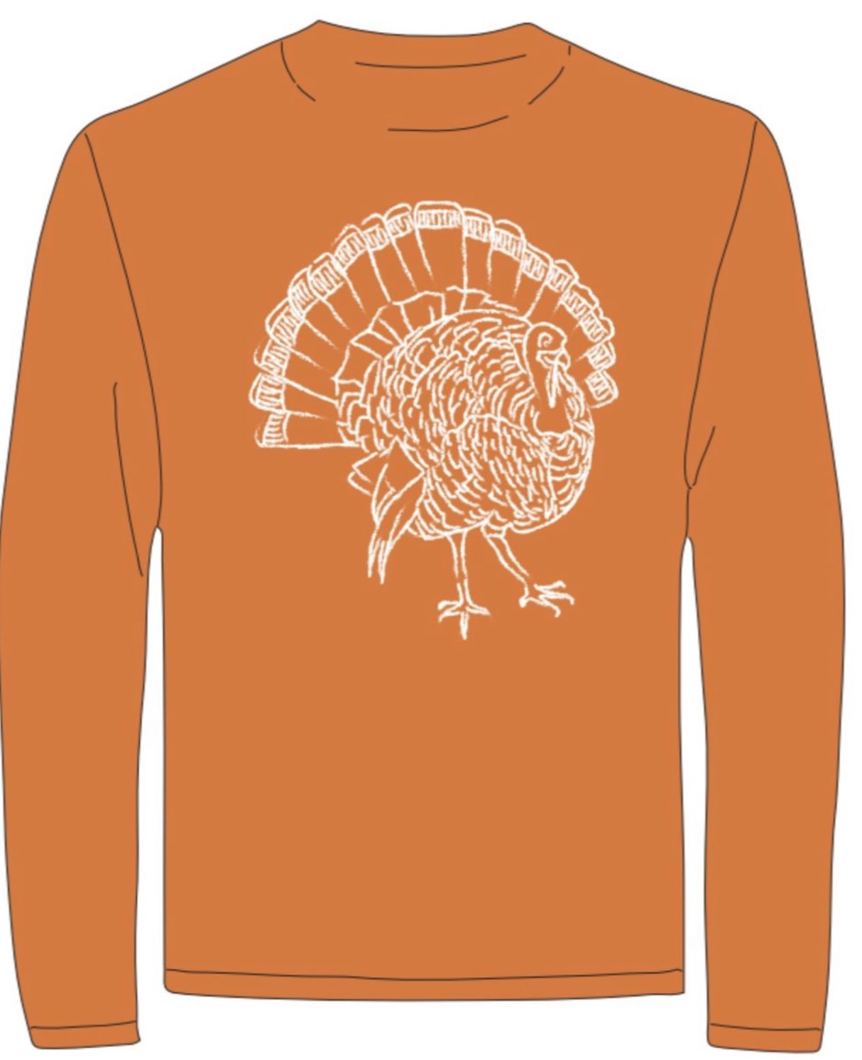 LS Burnt Orange Turkey T-Shirt