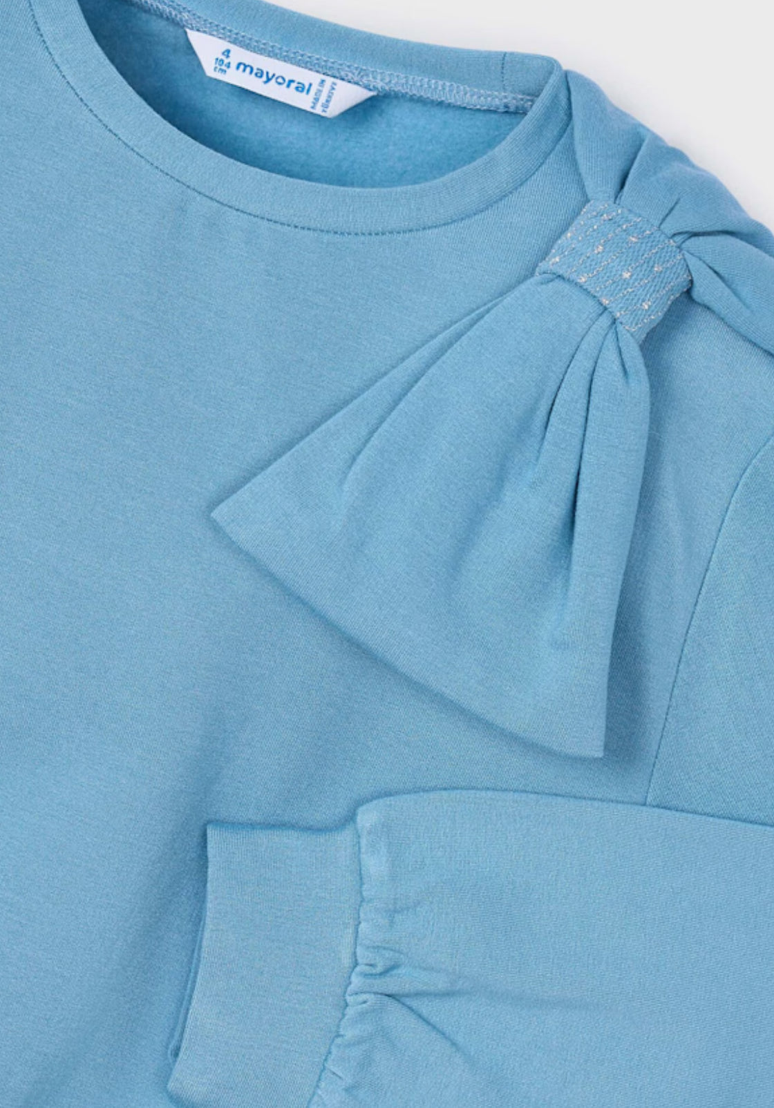 Girl Bow Sweatshirt- Ocean