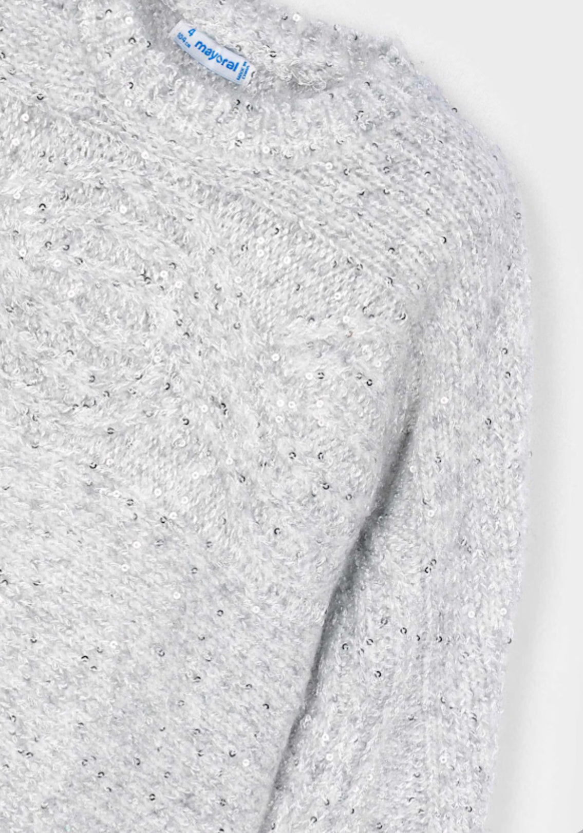 Girl Knit Sweater- Silver Blend