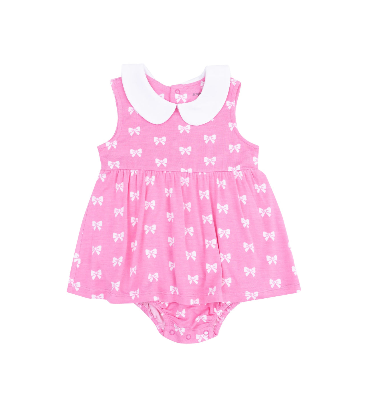 Pink Bows Peter Pan Collar Bubble w/Skirt