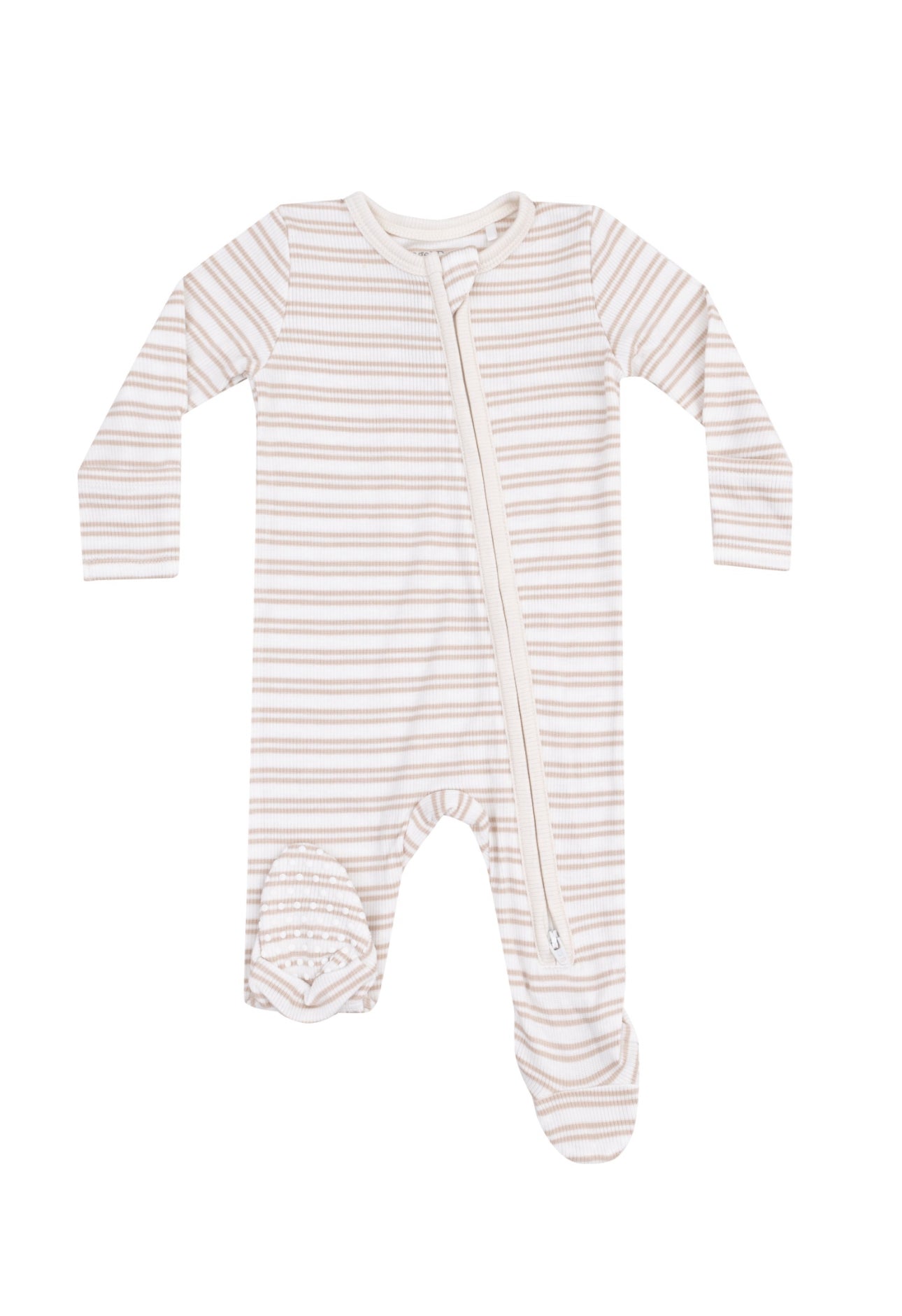 Stripe Oxford Tan Two Way Zipper