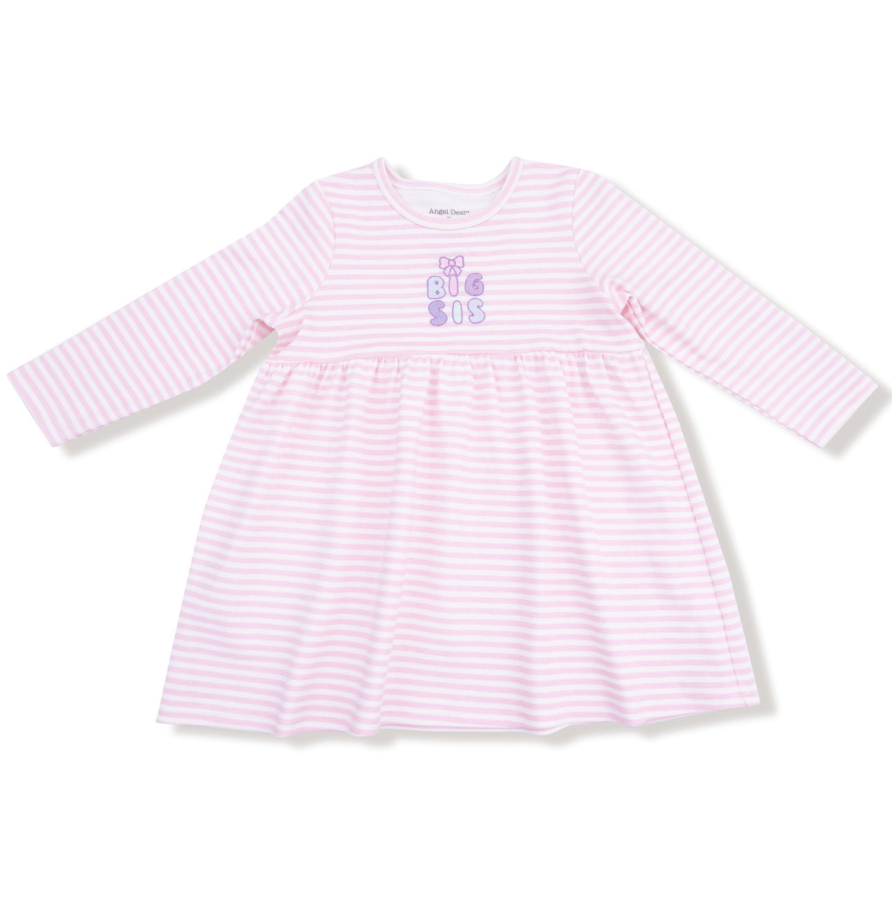 Stripes with Sibling Embroidery Dress-Organic Cotton-Big Sis